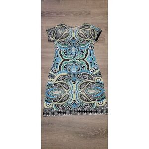 Madison Petite Women's Blue Paisley Printed Size PS‎